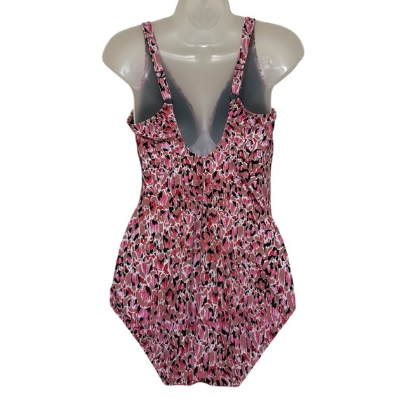 PROFILE BY GOTTEX PRETTY WILD D-CUP V-NECK SHIRRED ONE PIECE SWIMSUIT Size 16D - Picture 10 of 16